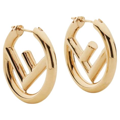 f is fendi earrings black|Fendi earrings gold hoops.